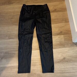 Nicole Miller Snake Print Women’s Size Medium Black Pleather Leggings